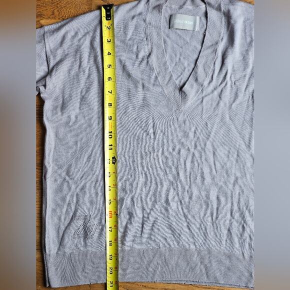 Zadig & Voltaire Happy Army Studded Elbow V Neck Sweater - Picture 10 of 11